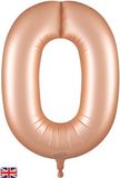 Oaktree 34inch Number 0 Satin Pastel Rose Quartz - Foil Balloons